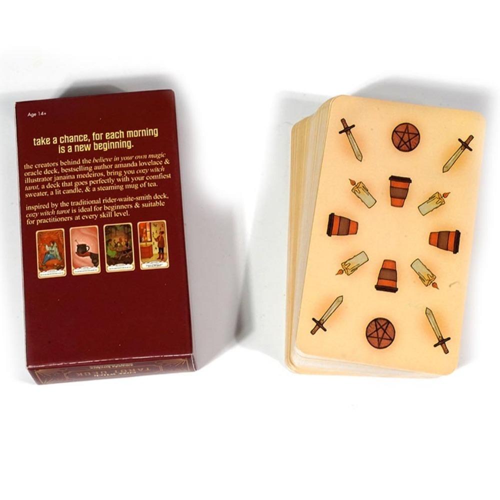 Baraja de Tarot Cozy Witch, 78 Uds., cartas de Tarot diarias, tamaño de bolsillo 10,3*6cm