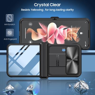 Klare Acryl-Handy-Klapphülle für Samsung Galaxy Z Flip 4 5g Flip4 Zflip4 Kameraschutz Anti-Fingerabdruck-Abdeckung