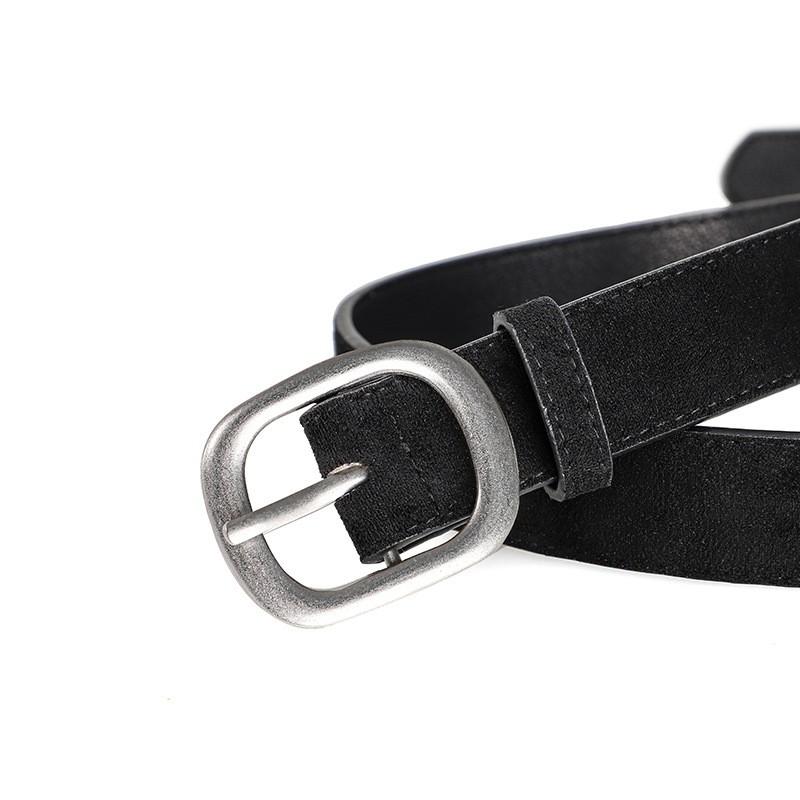 Ladies' Belt, Imitation Suede-like Surface, Vintage Style, Aged Look, High-end Feel, Silver Alloy Buckle, Versatile, Jeans Belt