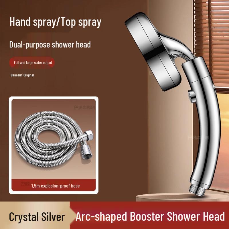 Adjustable Pressurized Elbow Booster Shower Head Faucet for Strong Water Flow