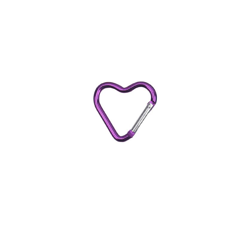 1 Pcs Heart-shaped Aluminum Carabiner Key Chain Clip Outdoor Keyring Hook Water Bottle Hanging Buckle Travel Kit Accessories