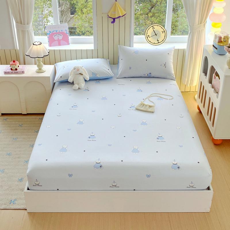 2026 Fresh Style All-Cotton Fitted Sheet: Pure Cotton, Fully Enclosed Mattress Protector for Dormitory Single Bed