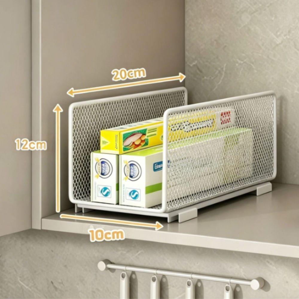 1pcs Mesh Construction Cabinet Storage Basket Mesh Shelving Unit Rack  For Household Use