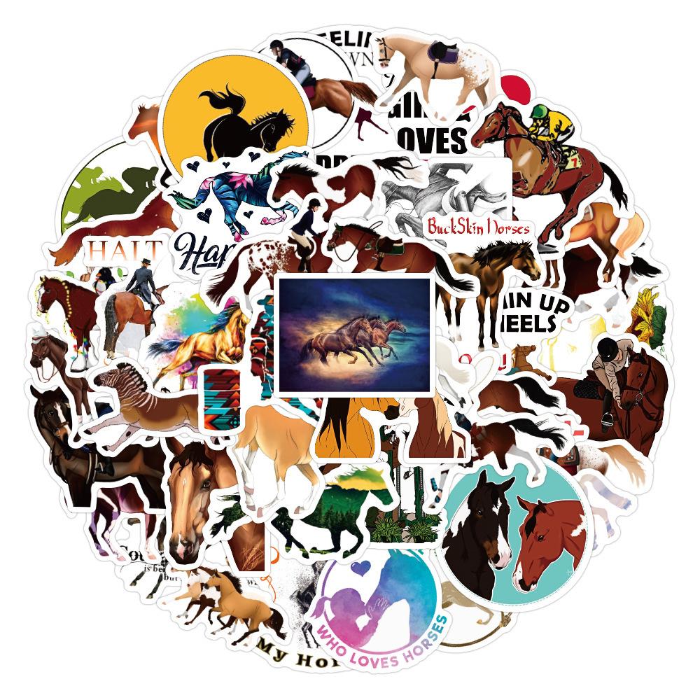 10/50PCS Creativity Colourful Galloping Horse Stickers Graffiti Stickers Cavia Porcellus Laptop Skateboard Car Stickers Luggage Stickers