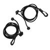 2pcs Set 180cm Kayak Canoe Paddle Leash Clip Stretchable Fishing Rod Tether Holder for Kayaking Surfing Black