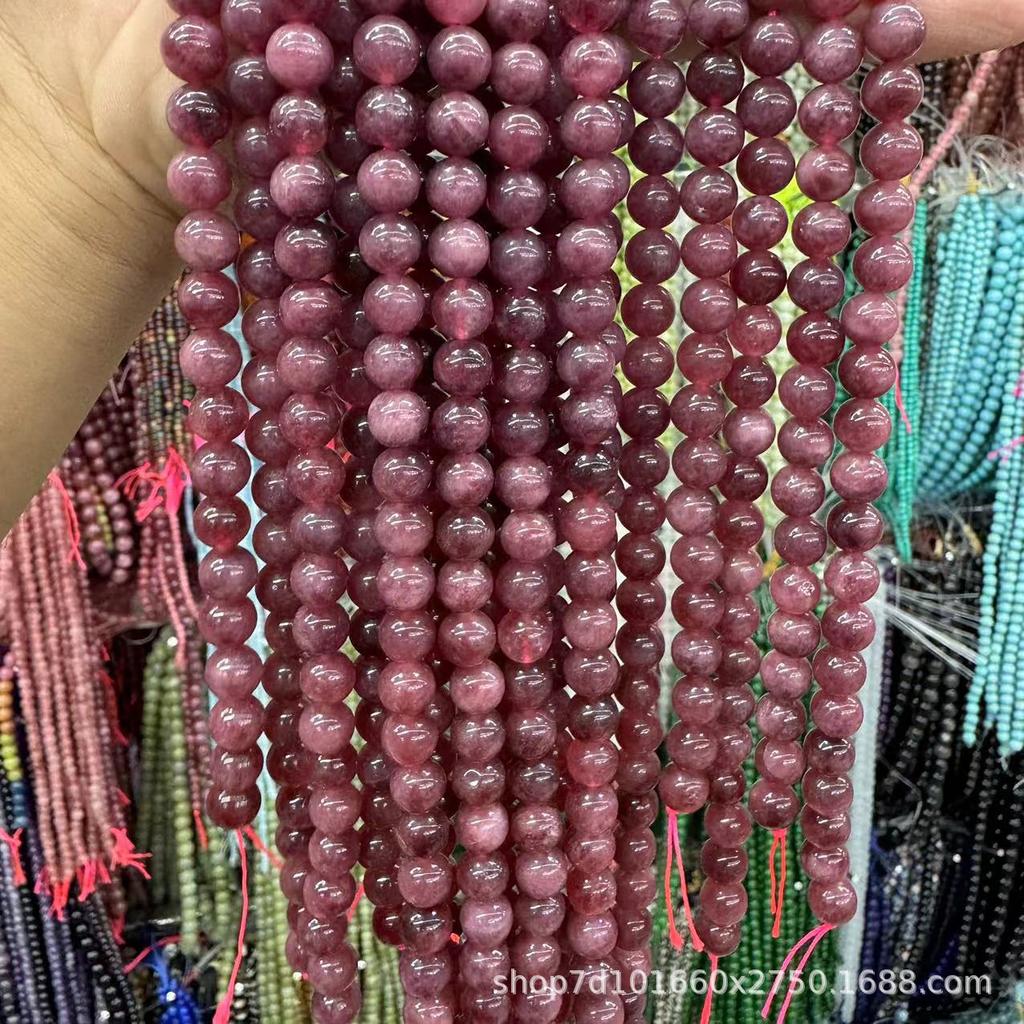 Raspberry Color Round Loose Beads for DIY Jewelry Accessories