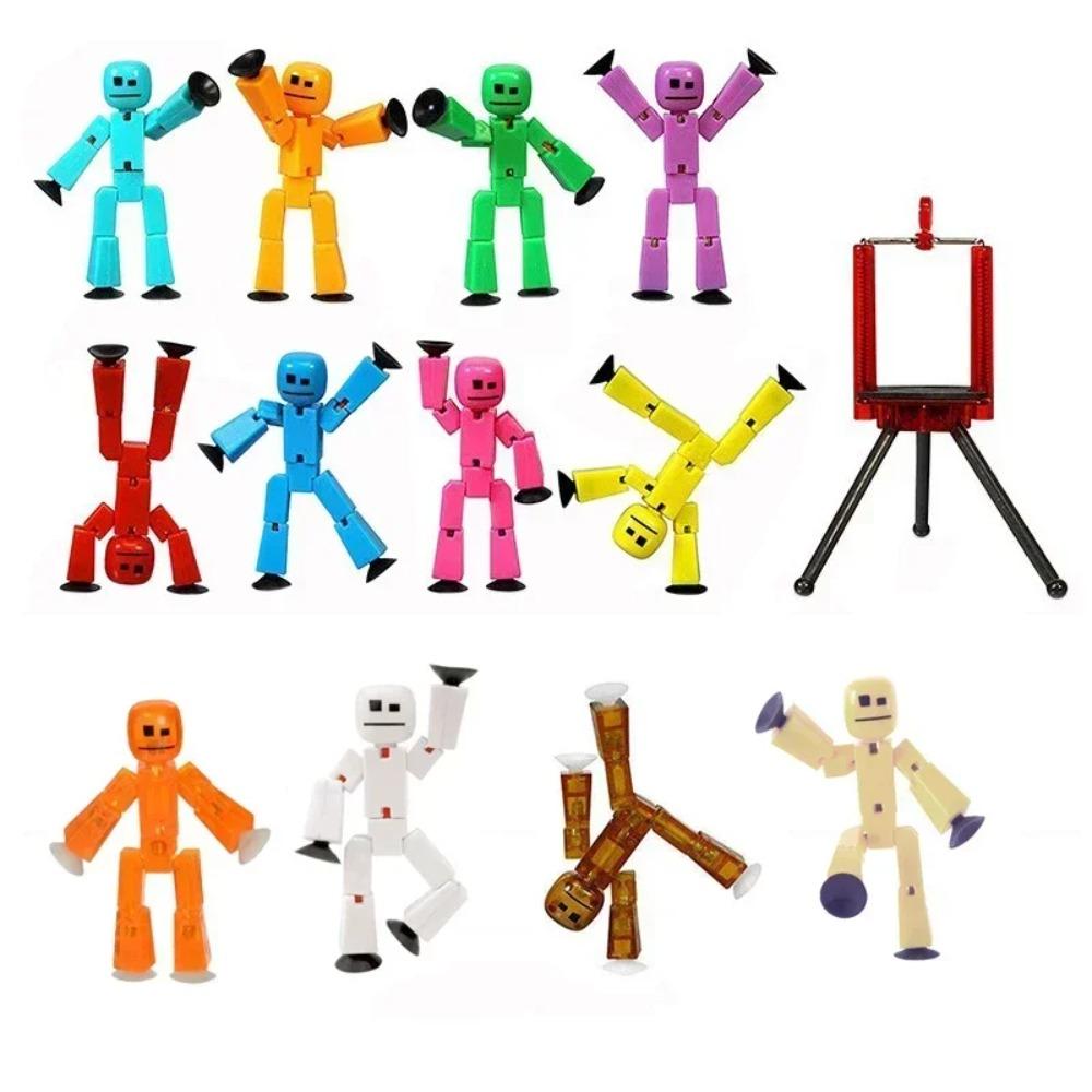 5-10 Piezas Color Aleatorio Stikbot Juguetes de Animación de Pantalla Muñecos de Shed con Ventosa DIY Creativo Robot Pegajoso Película de Animación Juguetes StikBot
