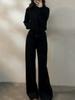 Korean Hot Girl Spring 2026 Slimming Hoodie & Floor-Length Pants Set for Women