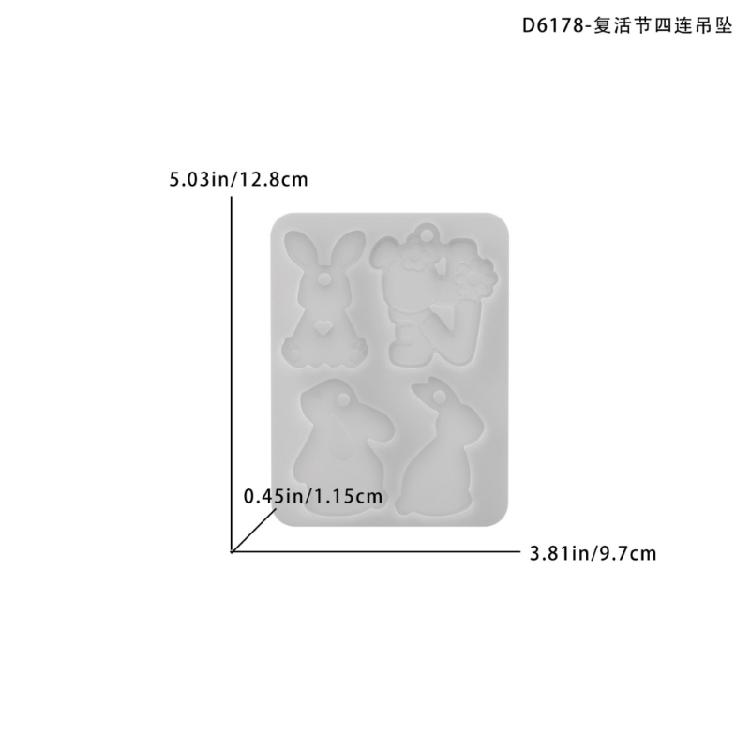 Easter Eggs/Hare Silicone Molds 4 Cavities Resin Jewelry Molds for Soap Candle Resin Jewelry Making Holiday Decoration