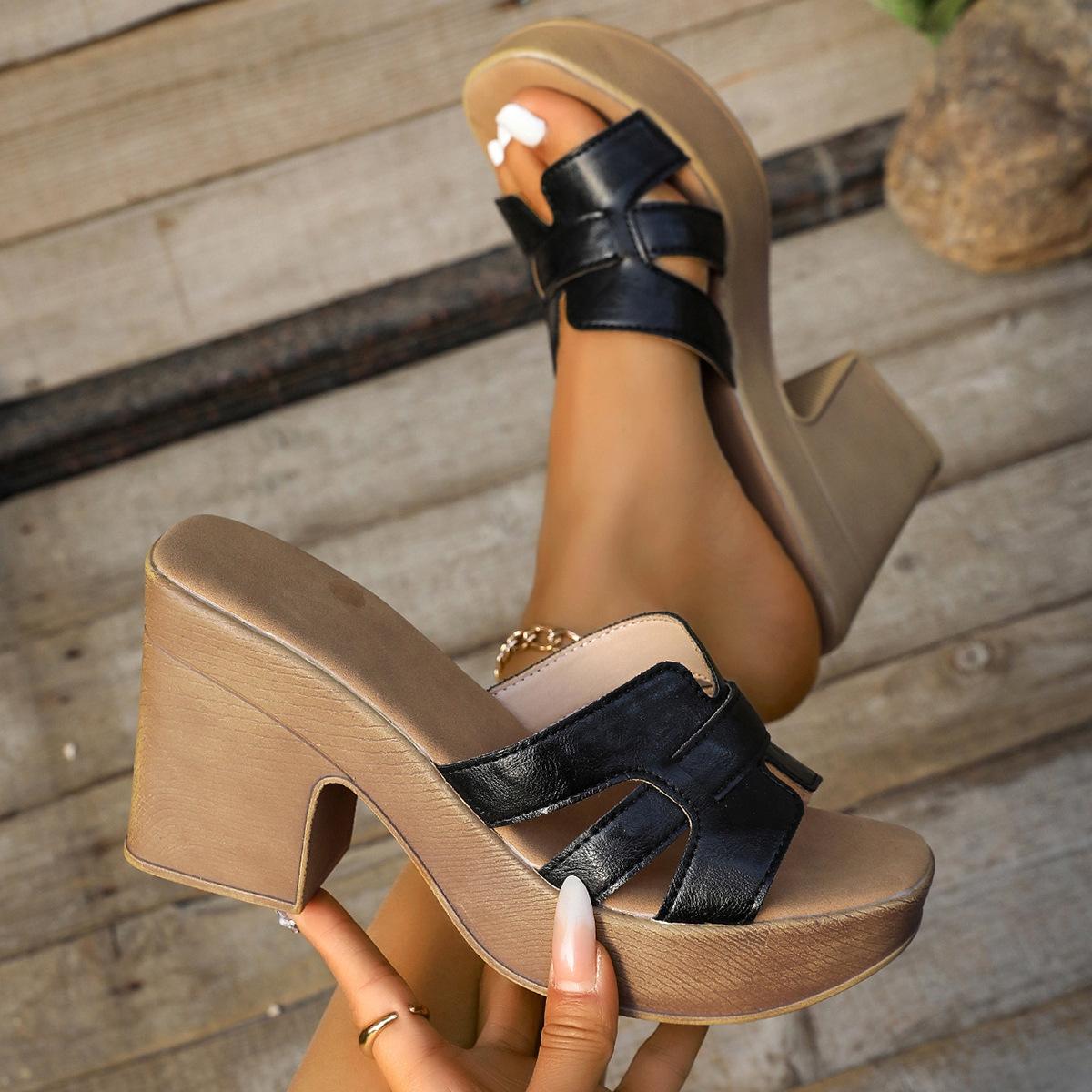 

New cowhide mother slippers women s summer soft bottom outdoor wear pregnant women middle-aged and elderly large size flat bottom women s slippers 42 чёрный