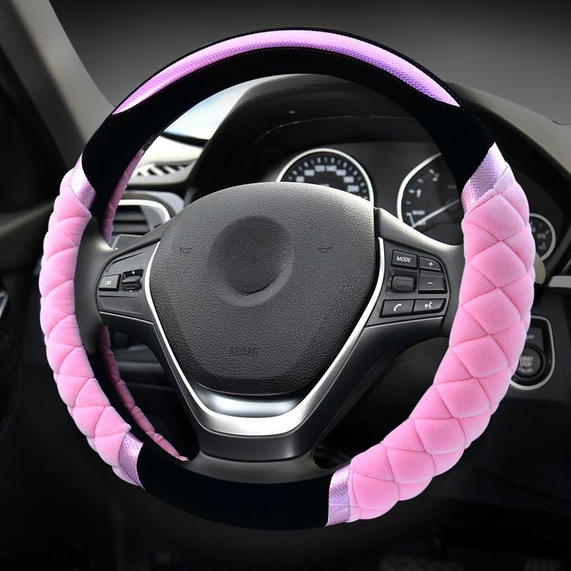 Car steering wheel cover short plush warm plush fashion warm non-slip car interior supplies handlebar cover general purpose
