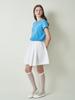 Leupeulle Zipper Flare Mini Skirt (White)