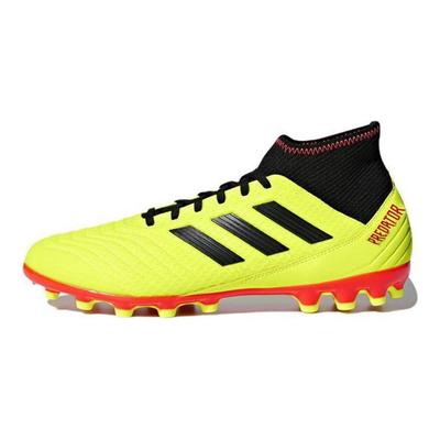 Predator 18.3 Round Toe Lace-Up AG (Rubber Short Studs) Slip-Resistant Durable Soccer Shoes Men Soccer Shoes Black Yellow BB7748