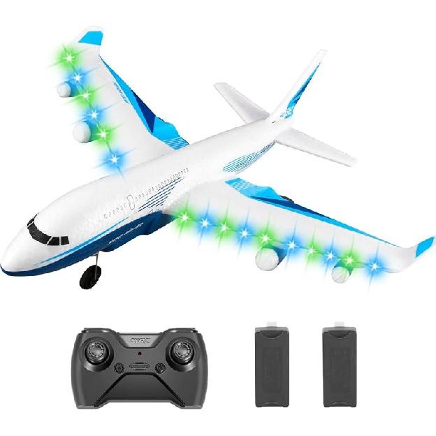 4DRC Remote Control Airplane for Kids Boys Adults, G2 Remote Control Plane Jet for Beginners Adult, Ready To Fly Airplane with One Key Aerobatic LED