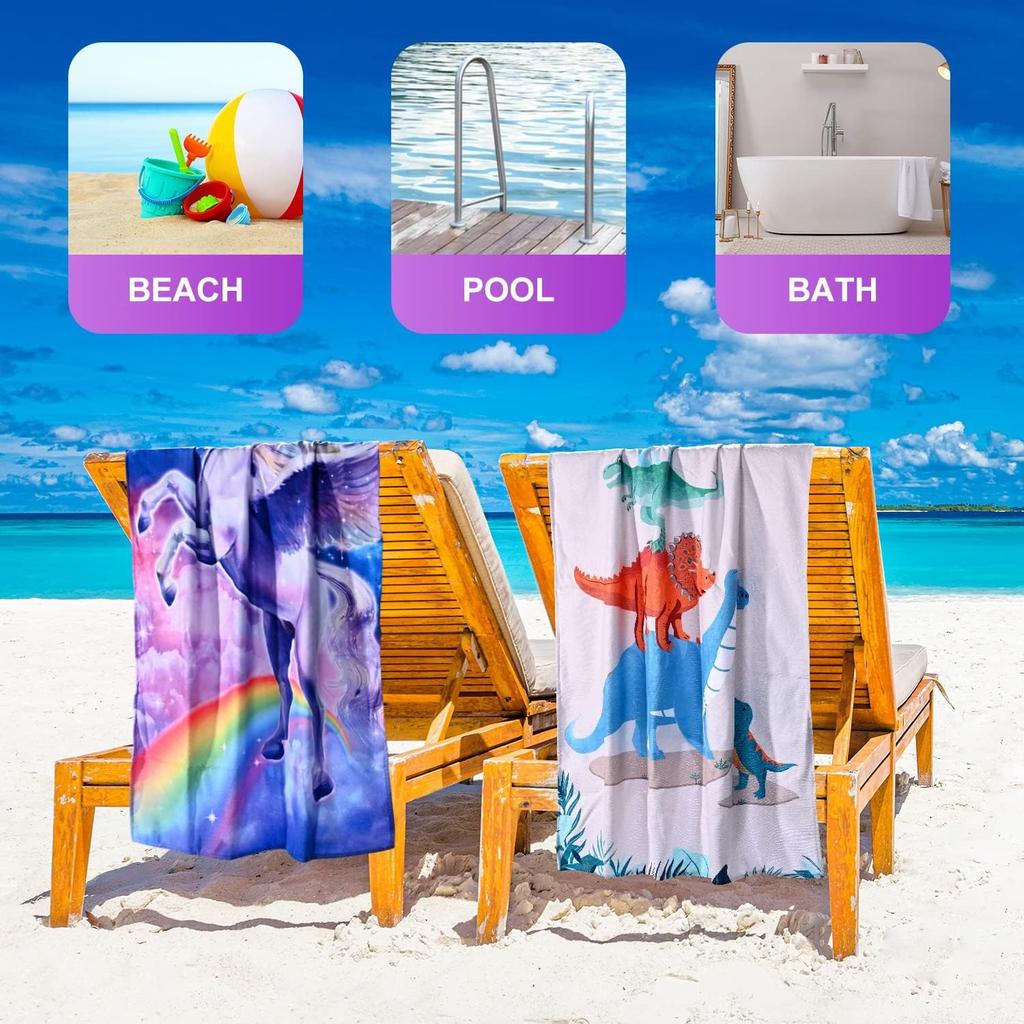 1PC Cute Dinosaurs Beach Towel for Family Friends Gift Towel Quick-Dry Towel For Bath Yoga Tourism Beach GYM Camping Swimming
