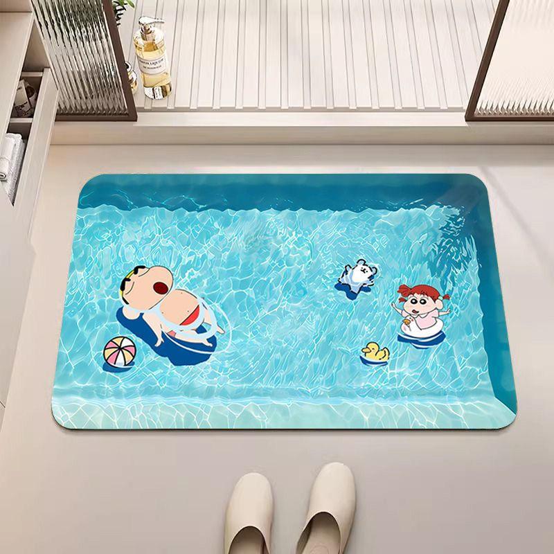 Diatom Mud Bathroom Floor Mat Cute Cartoon Puppy Non-slip Doormat Bathroom Soft Diatom Mud Floor Mat Waterproof Carpet