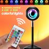 USB Rainbow Sunset Red Projector Desk Lamp for Bedroom Bar Coffee Store Wall Decor Lighting LED RGB Night Light USB Sun Projection