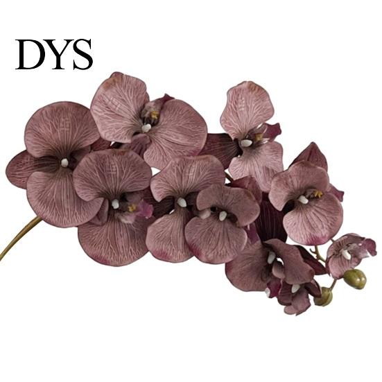 Natürlich aussehende Seidenorchideen-Stiele Künstliche Phalaenopsis-Blüten 10-Kopf-Stiel 3D-Druck Realistische Orchideen Wohnzimmer-Blumenarrangement für