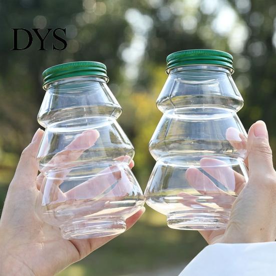 Plastic Beverage Containers 5Pcs Christmas Tree Shaped Bottle, 500ml Food Grade Clear Packaging Container for Bottles Cold Drink Coffee, Leak