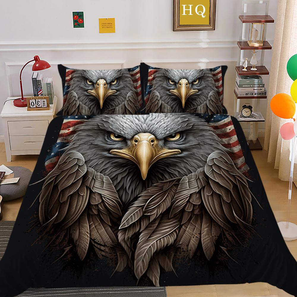 3D Eagle Printing Duvet Covers Children Teens Home Bedclothes Single Twin Bedroom Decor Polyester Bedspreads
