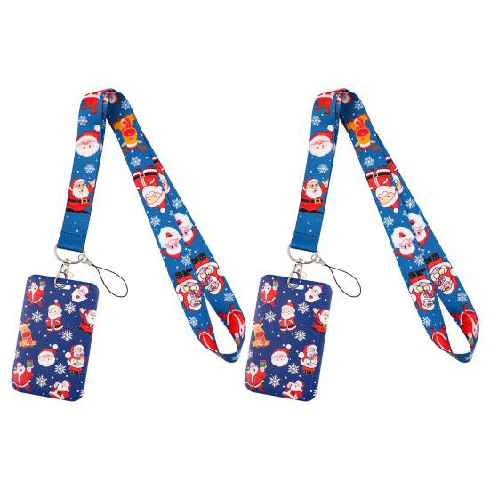 

2 шт. шнурки для изготовления знаков, рождественский снеговик, шнурок на шею, держатель для ключей, значок Санты, шнурок с держателем для карт, наполнитель для рождественских носков H