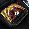 Adorable Cartoon Natural Wooden Bead Car Seat Cushion – Handmade, Breathable & All-Season Comfort