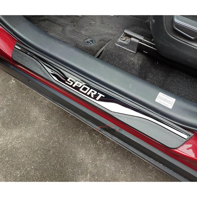 For Kia Seltos Car Door Sill Scuff Plate Strip Protector Accessories Auto Threshold Pedal Trim Stickers