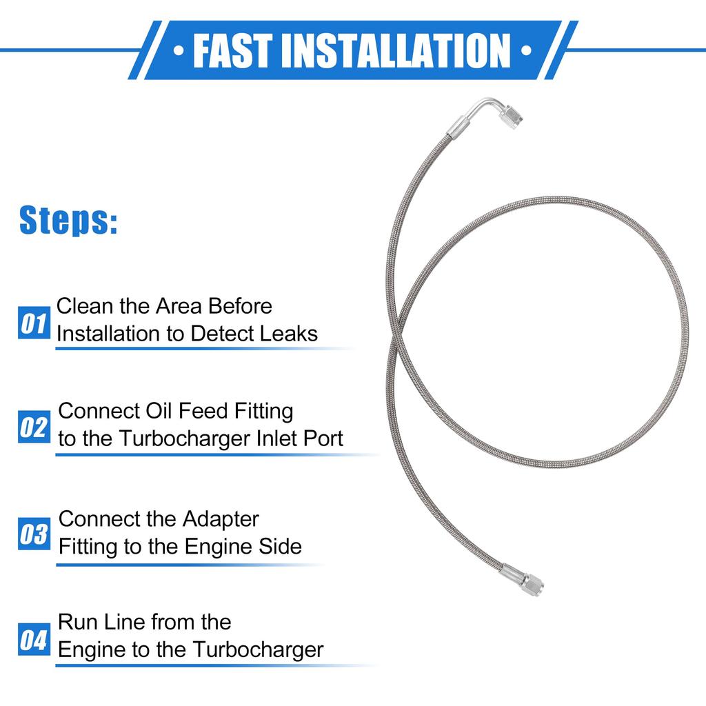 A ABSOPRO AN3 Braided Steel Turbo Refueling Line 90 Degree-Straight