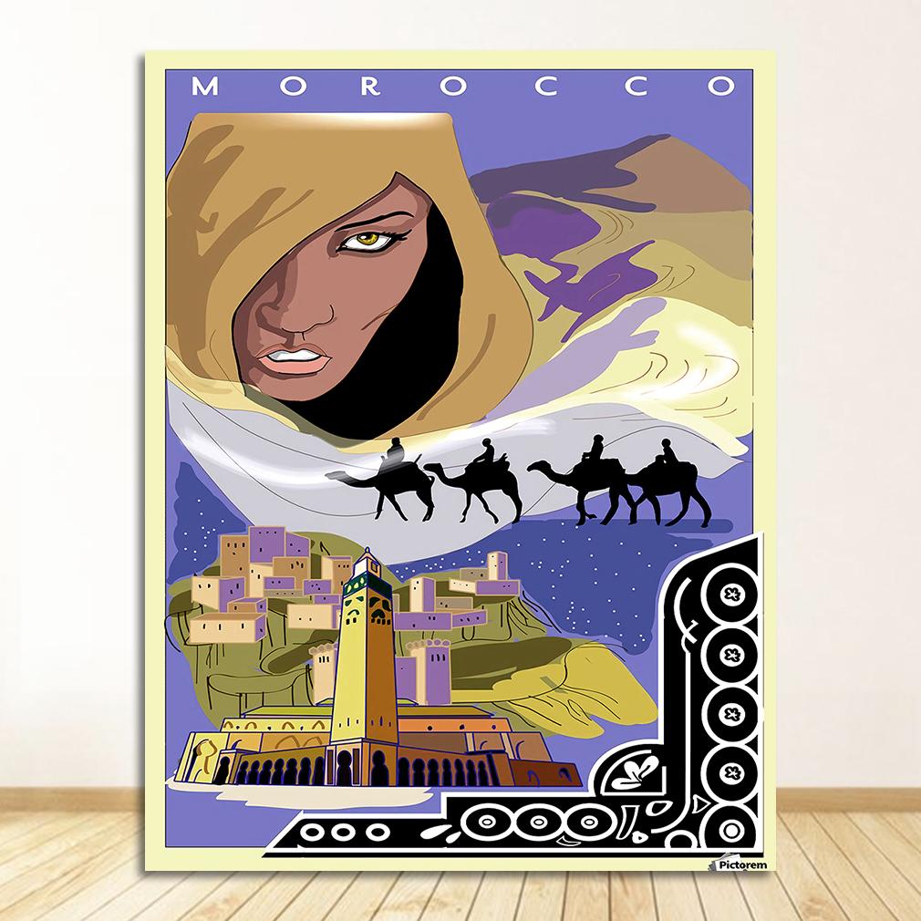 Canvas Paintings Vintage Wall Kraft Posters Coated Stickers Home Decorative Gift Visit Africa Morocco Desert Travel