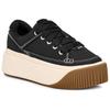UGG Fashion Platform Fabric Commuter Versatile Simple Non-Slip Increased Height Low-Top Casual Shoes Unisex Sneaker Black 1167499-BLK