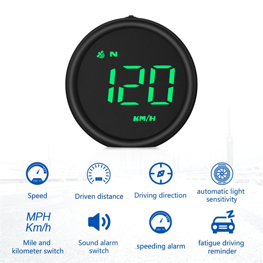 2.6"Car HUD Digital Head Up Display Gauge GPS System Speedometer Speeding Alarm