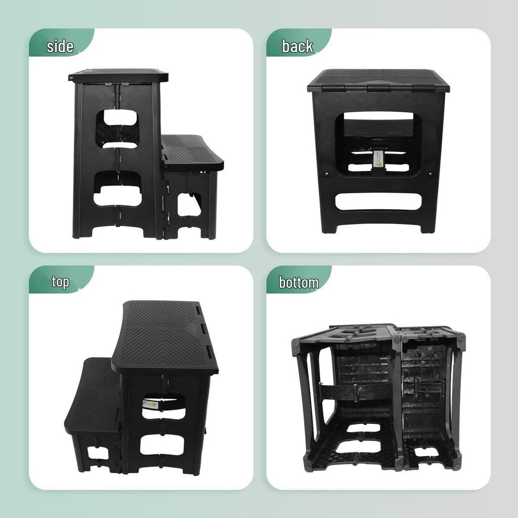Portable Multi-Functional Two-Step Anti-Slip Folding Ladder Stool