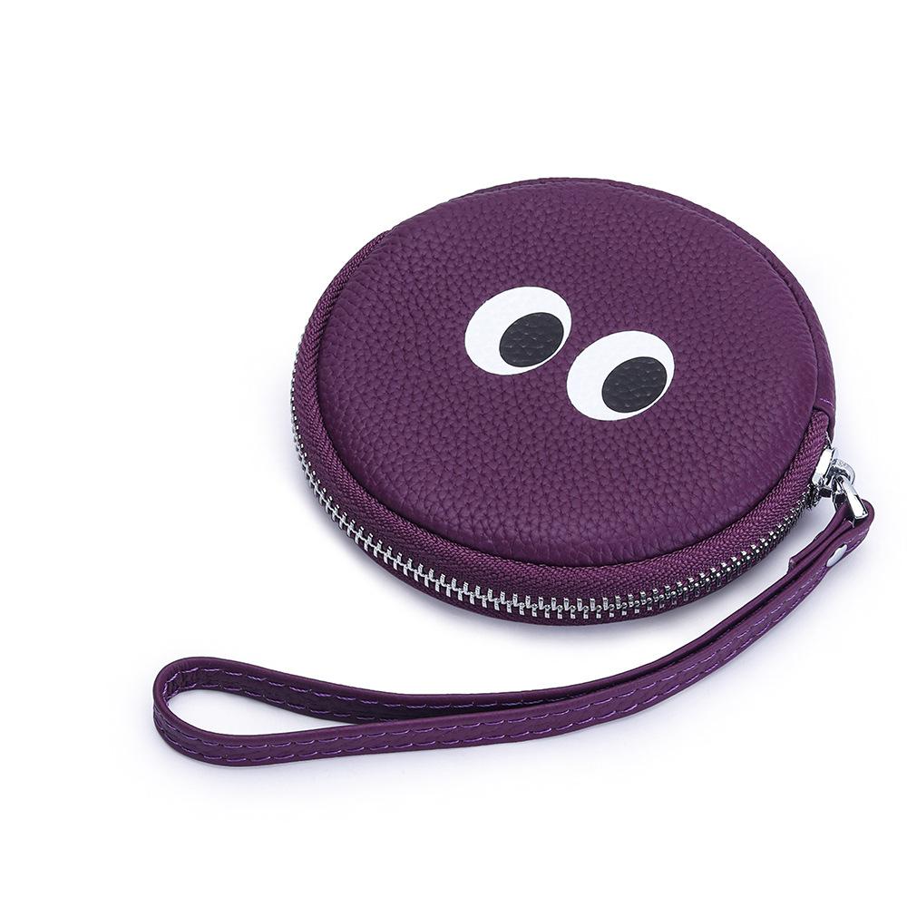 Women Genuine Leather Wallets Coin Purses Small Lovely Cowhide Wallets Keychain Card Holder Cute Cartoon Around Zipper Money Bag
