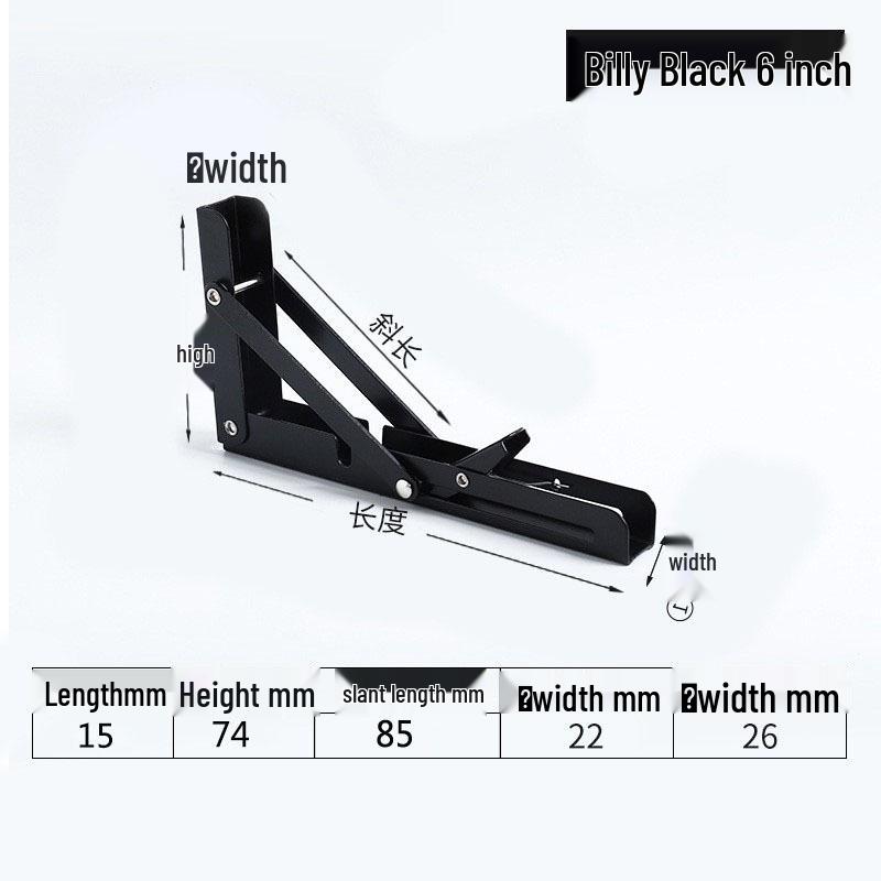 304 Stainless Steel Folding Triangle Bracket for Load-Bearing Storage Support