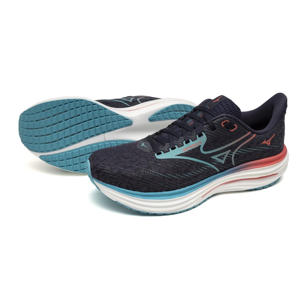 Mizuno Wave Rider 29 Men's Running Shoes, Dark Navy, Blue, and Pink, Size 28.5 cm, 2E