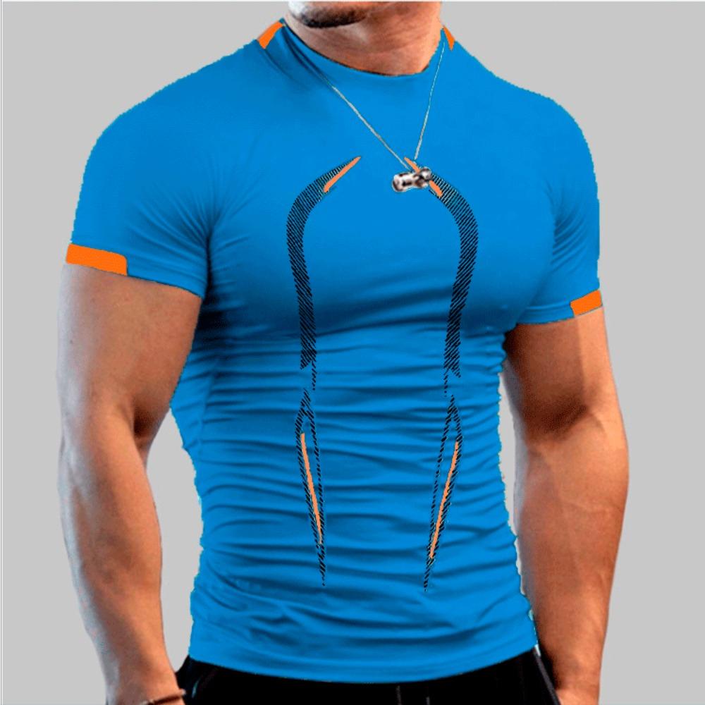 Summer Men's T-Shirt for Fitness Training Breathable Short-Sleeved Quick-Dry Sportswear Stylish Athletic T-Shirt
