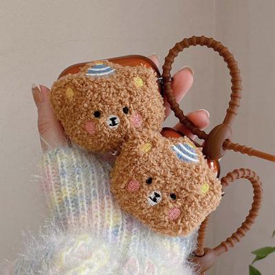 Retro Bear Plush Cartoon Wireless Bluetooth Earphone Charging Box For Apple Airpods 2 3 1 Pro 2nd Cute Headset Cover Case