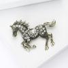 Luxury Zodiac Animal Lapel Pins Classic Metal Badge Pin Rhinestone Horse Brooches  New Year Gifts
