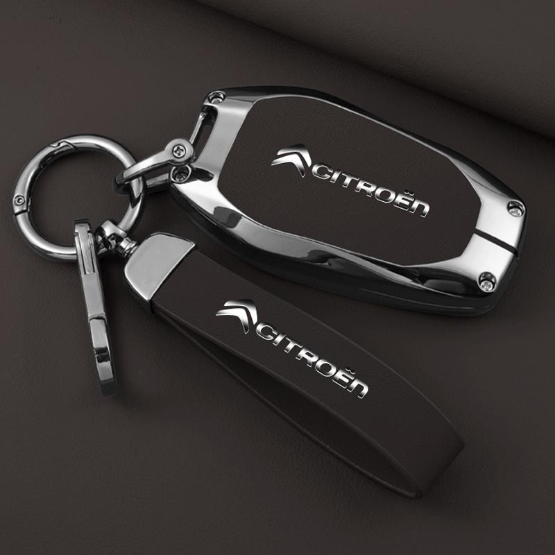 YKFEA1 Zinc Alloy Leather Car Key Case Cover For Citroen C1 C2 C3 C4 C5 C6 C4L Berlingo Picasso Jumpy Nemo Aircross Sega C5 X VTS C3 XR