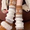 Snow Boots, Vintage Socks, Gray Stacked Socks, Slimming Knitted Socks, Nordic Calf Socks, Leg Covers