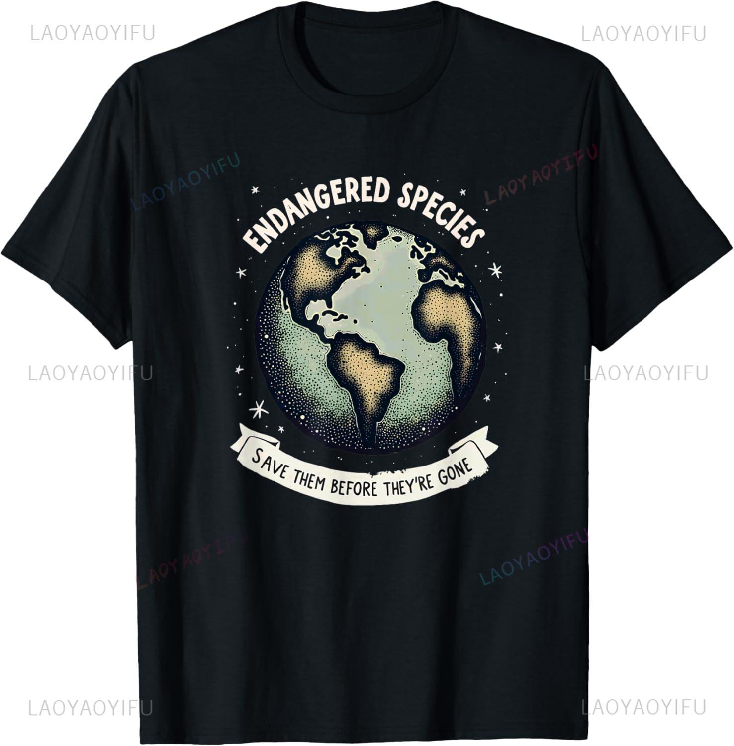 Endangered Earths Animals Plants Species TShirt Print on DeUnisexd Print on DeUnisexd Short Sleeve Tee Personalized Clothing S