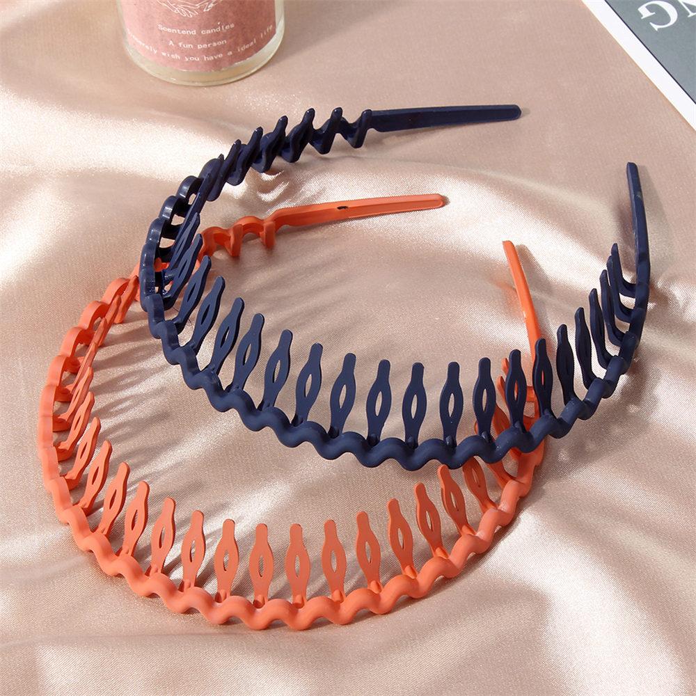 Cheap Simple Solid Color Resin Hair Comb Hairbands Headband Hair Hoop