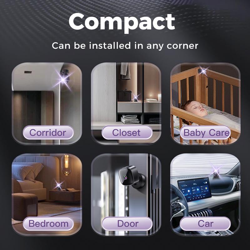 HD 1080P Mini WiFi Camera Wifi Smart Monitor Surveillance Cameras Remote Monitor Camcorders 360° Rotatable Video Security Surveillance Cameras