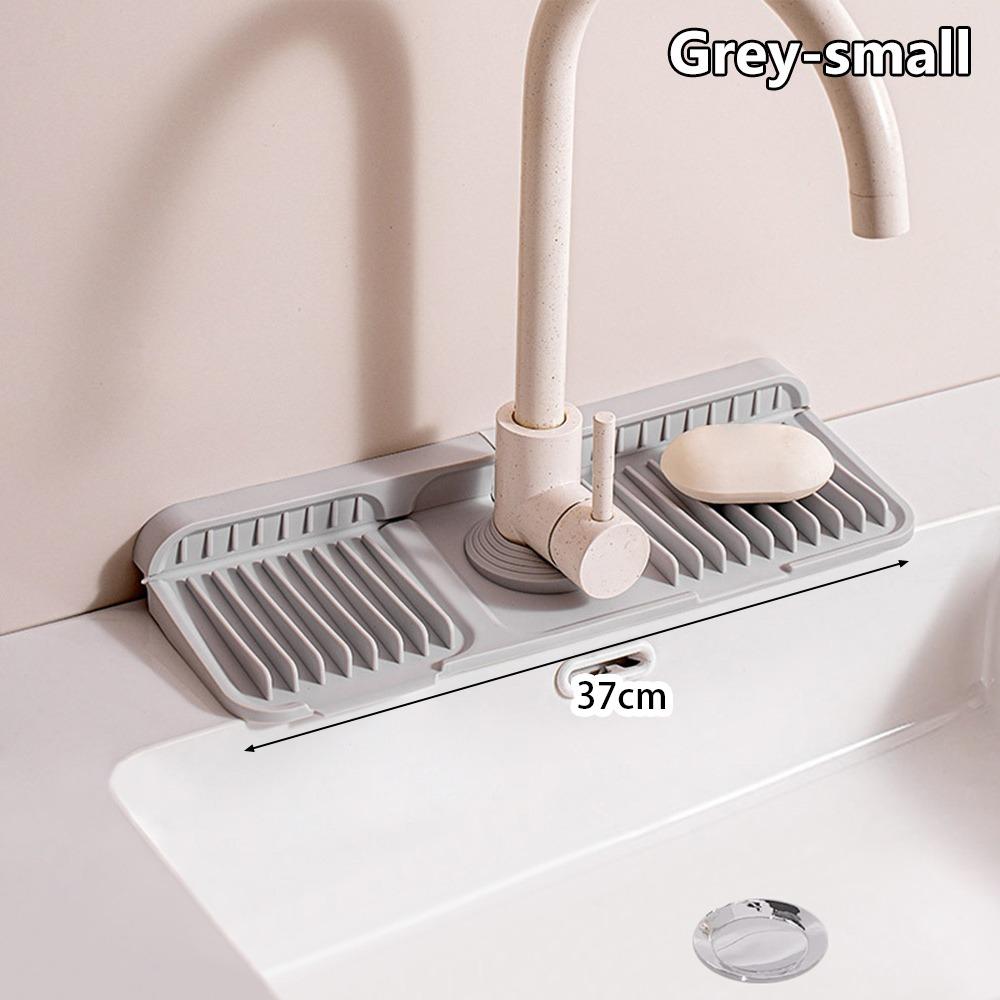 

1Pcs Drying Pad Faucet Mat Silicone Draining Mat for Bathroom Kitchen Sink Faucet grey small