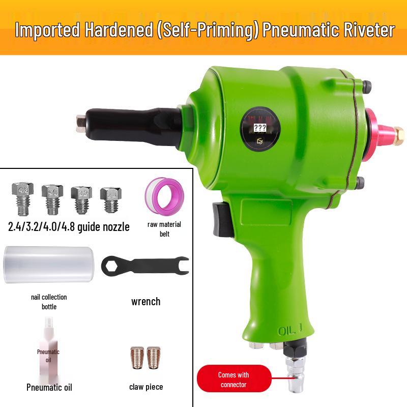 Pneumatic Aluminum Rivet Gun, Pistol-Type Self-Priming Riveting Tool