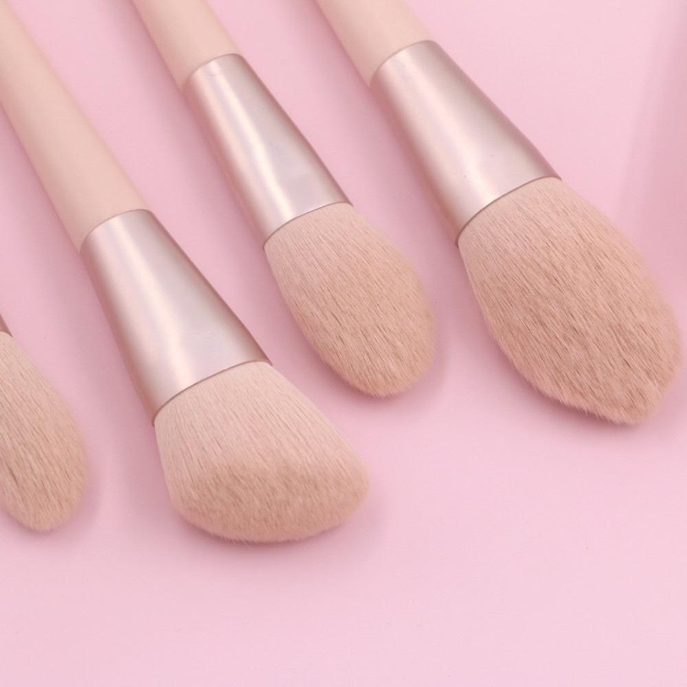 11pcs With Storage Bag Pink Makeup Brushes Set Soft-bristled Brush Foundation Brush Women
