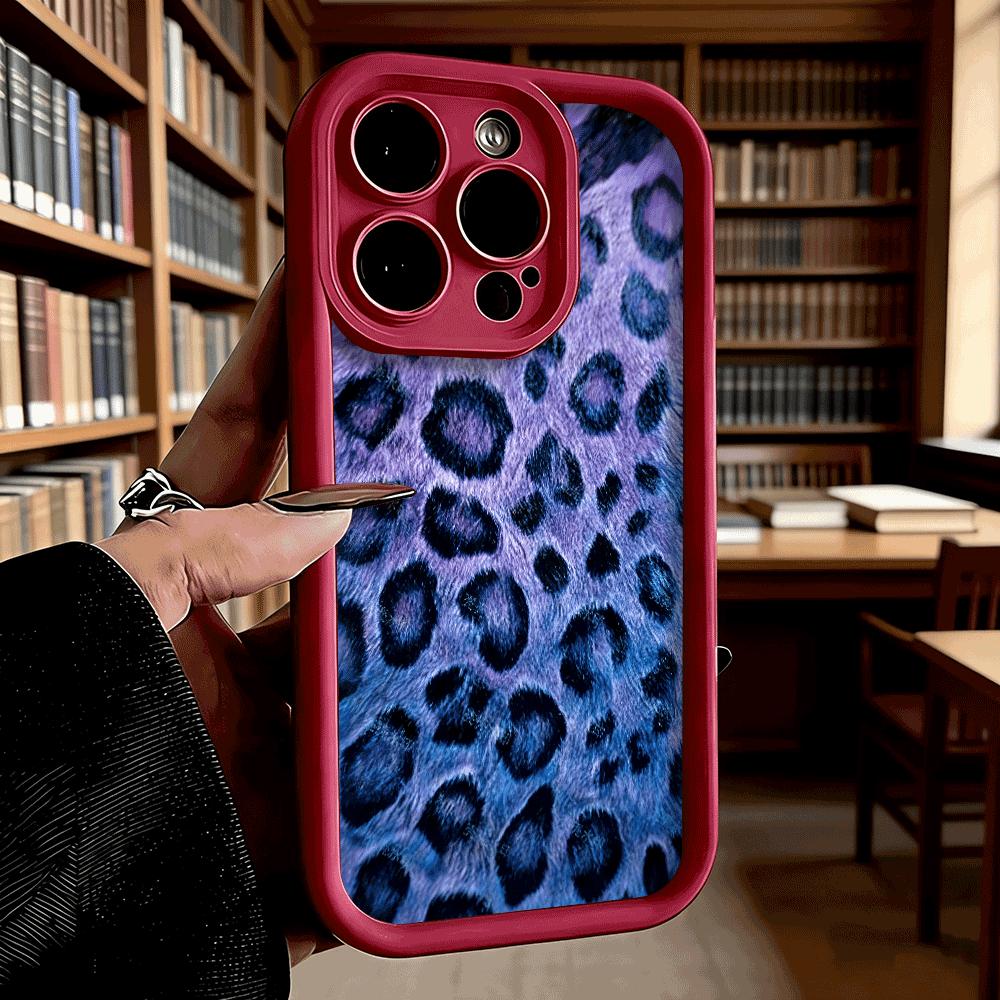 Blue Gradient Leopard Print Luxury Anti-Slip TPU Phone Case For Xiaomi Redmi Note 15 14 13 12 11 10 9 Pro Full Protective Cover