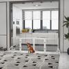 Folding Dog Gate with 4 Panels and Triangular Feet, 280x70 Cm, White