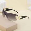 Sunscreen Sunglasses for Women High-end All-in-one Hollow-out Frameless Heart-shaped Glasses UV400 Material