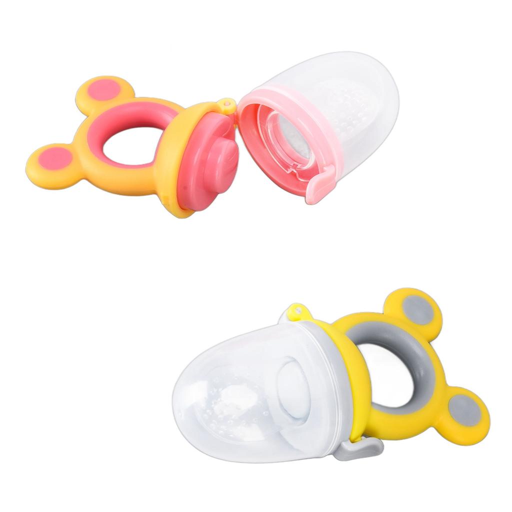 2pcs Baby Food Fruit Feeder Pacifier Cute Safe Self Feeding Nipple Teething Toy for Infant Toddler